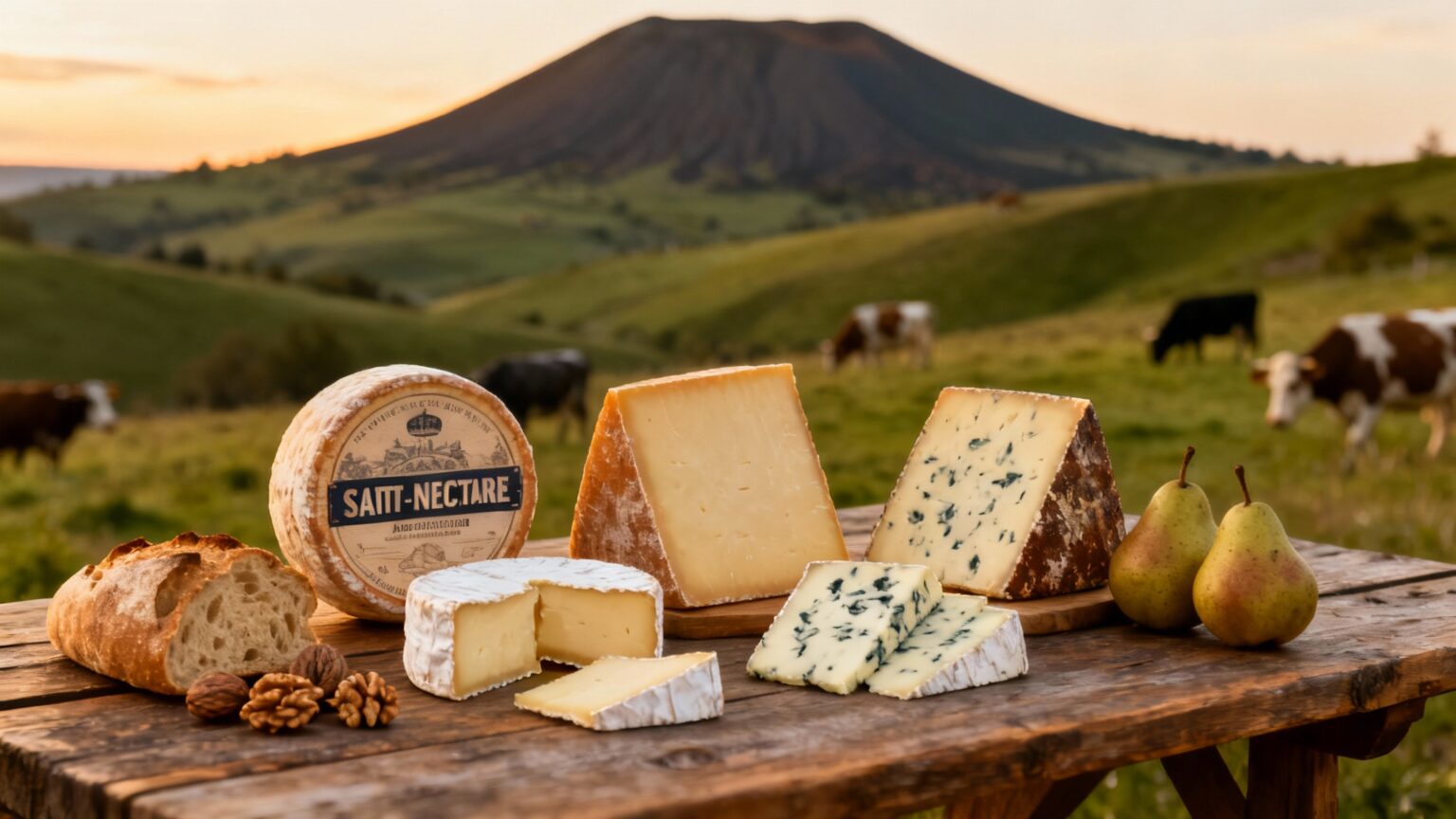 Fromages Auvergne AOP Saint Nectaire fermier Bleu d'Auvergne Cantal Fourme d'Ambert